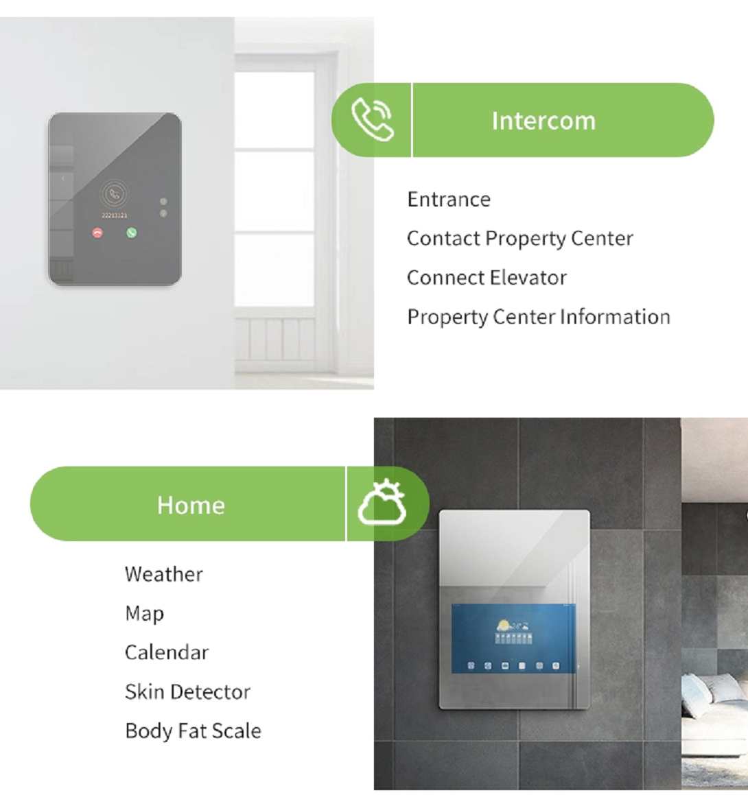 touch screen smart bathroom mirror
