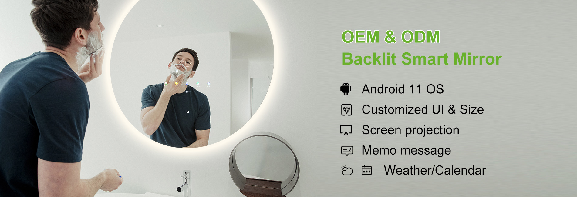 smart backlit mirror
